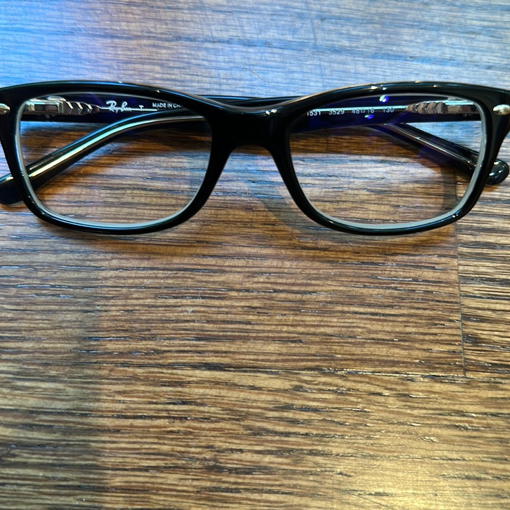 Ray-Ban kids small adult eyeglasses blue light lenses RB1531 black 3529 48-16